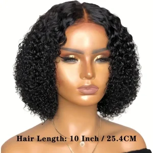 fro Short Bob Curly Wig - Synthetic Hair Wig with Middle Part for Women - Perfect for Daily Wear, Parties, Cosplay, and Halloween Costumes