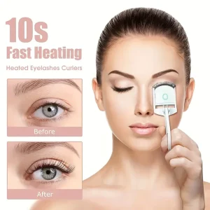 1pc ABS Electric Eyelash Curler, Modern Beauty Eye Instrument For Home, Long-Lasting Curl Electric Eye Lash Perm Eyelashes Clip Eyelash Curler Device Makeup Tools