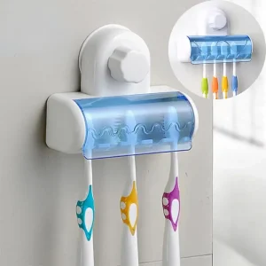 1pc Stylish Wall Mounted Toothbrush Holder with Suction Cup - Keep Your Toothbrush Organized and Accessible in the Bathroom