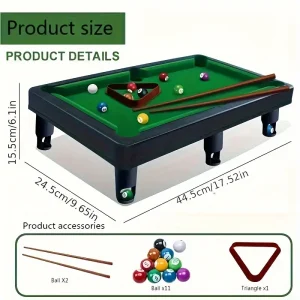 Mini Billiards Toy Set With Game Balls, Cue Balls, Tripods, Etc., Portable Billiards Set Suitable For Family Party Games