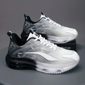 Men's Ombre Shock-absorbing Sneakers - Athletic Shoes - Breathable Lace-ups - Running Basketball Workout Gym