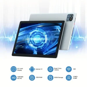 Tablet 10.1 Inch Android 12 Tablet, 2GB RAM 32GB ROM, 5000mAh Battery Quad Core IPS HD Touch Screen Tablets