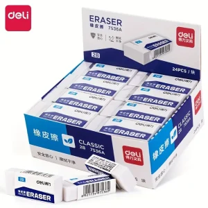 1 Box Of 24 Pieces Of Effective White Eraser 2B Test Eraser