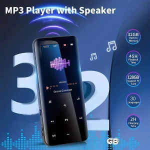32GB Music Player BT5.0 Portable Digital Music Player With FM Radio, HD Speakers, E-Book, 30 Languages Toggle For Sports, Travel And Other Occasions
