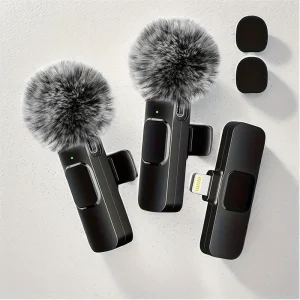 Lavalier Wireless Microphone For IPhone/IPad/Android Laptop Wireless Microphone With Windshield For Audio Video Recording Game Live Streaming Interview Vlogging