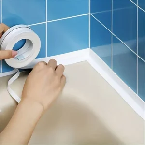 1pc, Bathroom Shower Sink Bath Sealing Strip Tape, 3.2m/126in, White PVC Self Adhesive Waterproof Wall Sticker For Bathroom, Sink, Bathtub, Toilet
