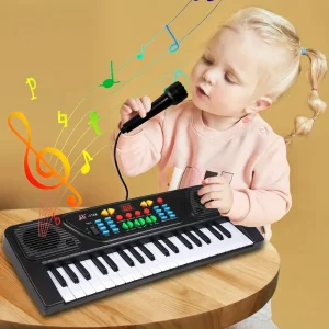 37 Keys Single Channel Electronic Piano Keyboard: Portable Musical Instruments, Birthday Education Gifts, Music Toys Suitable For 3, 4, 5, 6, 7, Year Old Boys And Girls, Christmas, Gifts! With Microphone