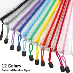 42pcs Small Zipper Pockets, Zipper Small Mesh Zipper Pockets, Various Colors, Used For Banknote Fixation, Cosmetics, Travel Storage, 9.45x4.3 Inches