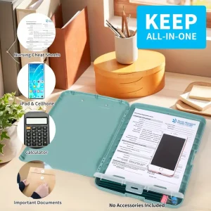 8.5X11 Clipboard With Storage, Plastic A4 Clips Board With Pen Holder To Keep Your Documents Organized