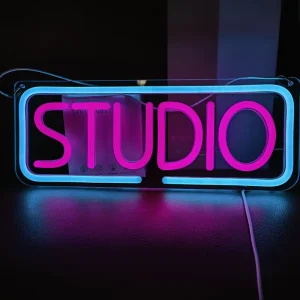 1pc Studio Neon Sign, Music LED Neon Letters Neon Sign, Bar Sign Light Up Beer Bar, Music Studio, Bedroom Wall Decoration, Party, Club Garage Home Party Wall Art Decoration