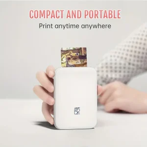 HPRT-Wireless Portable Photo Printer Mini Color Printer Compatible With IOS/Android BT Devices, ZINK Printing, Portable Pocket Smart Printing Mobile Phone Direct Printing, Color HD Reproduction