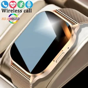 2.01 Inch Wireless Call Smartwatch Suitable For IPhone Android, Men's AMOLED Screen, Voice Control, Waterproof Custom Dial, Breath Screen Pointer, Full Touch Screen Sports Watch