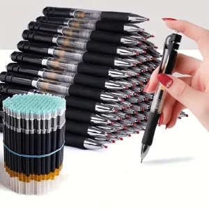 23pcs/set Retractable Ballpoint Pen Large Capacity 0.5mm Ballpoint Pen Black/Red/Blue Replaceable Refill Stationery School Supplies