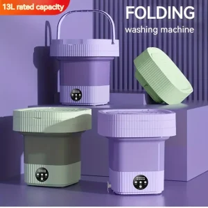 1pc 3.43gal Small Portable Folding Washing Machine, Mini Washing Machine With Large Capacity, 3 Modes For Deep Cleaning Of Underwear, Socks, Baby Clothes Or Small Items, Suitable For Apartments, Camping, And Travel
