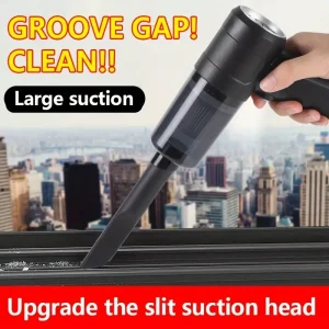 Compact, Portable Car Vacuum Cleaner - Integrated Suction & Blowing, Unique Nozzle, One-Click Dusting, Includes Full Accessory Kit, USB Charging, Noiseless, Wireless Operation