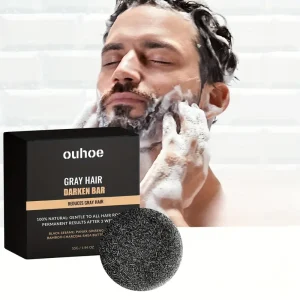 Unisex Gray Hair Darkening Shampoo Bar: Transform, Moisturize & Cleanse – Easy-to-use Natural Soap for Normal Hair Type